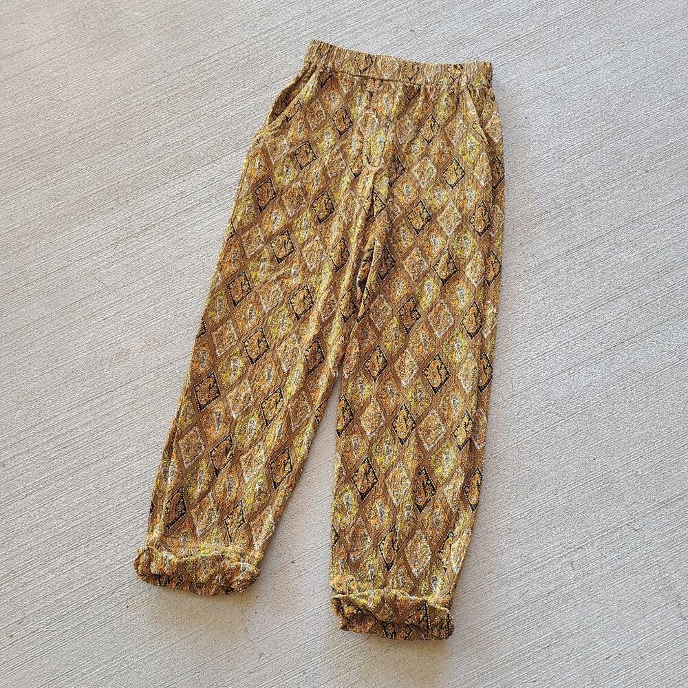 Nanushka Selah Pant Paisley Trouser Pants Boho Diamond Grid Geometric Crepe S - Picture 2 of 6